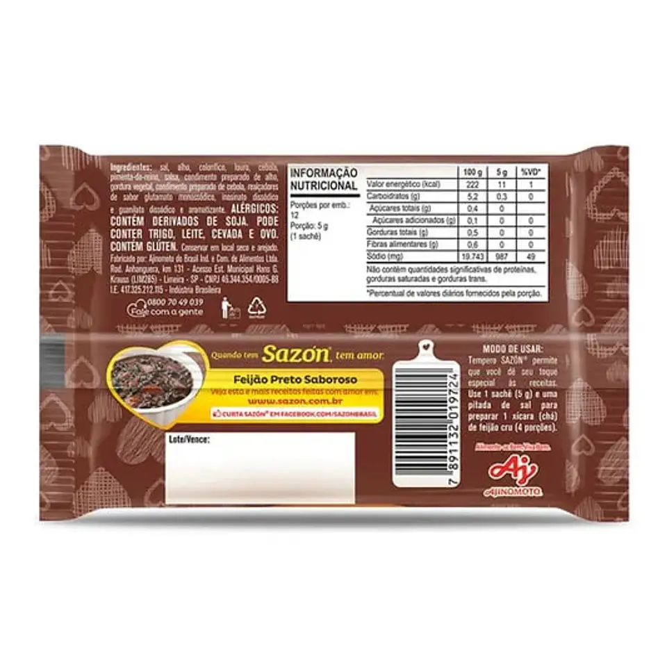 Sazon Caldo de Feijão (Marrom) 60g 2