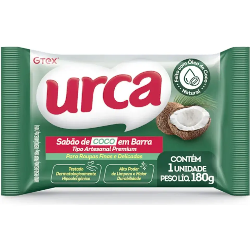 Sabão de Coco Urca em Barra 180gr 1