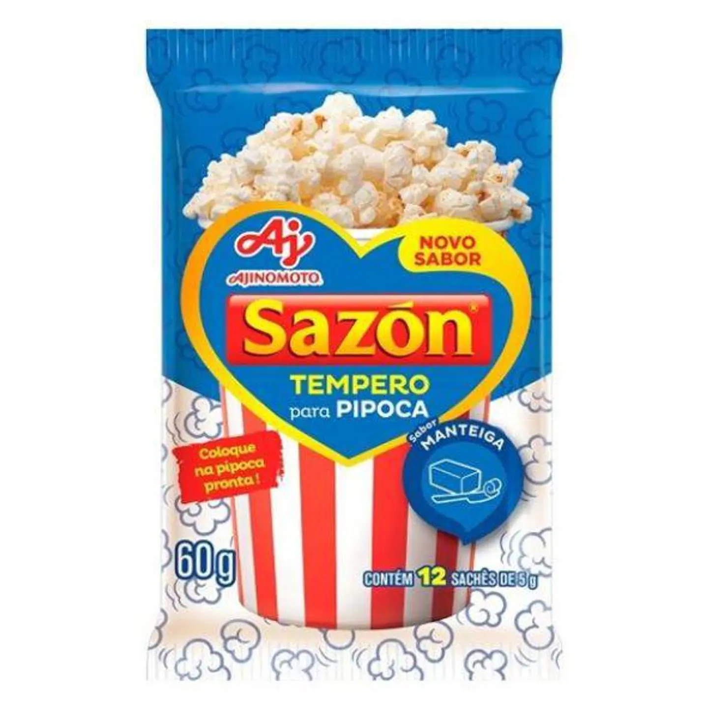 Tempero para Pipoca sabor Manteiga - Sazon 60g 1