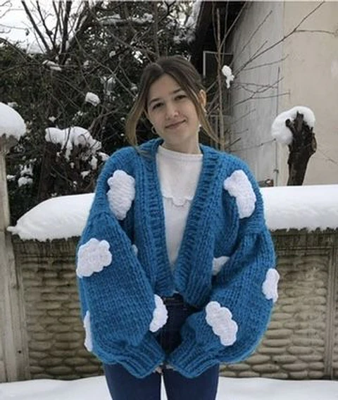 Cardigans cielo azul– 100% Hecha a Mano