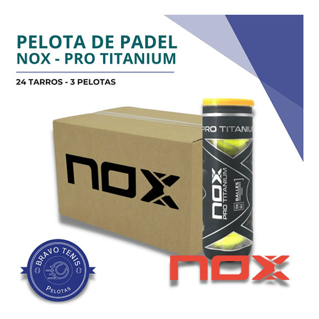 Caja 24 Tarros De Pelota De Padel Nox - Pro Titanium X3