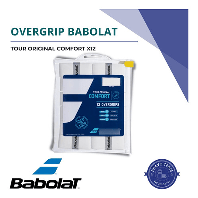 Overgrip Babolat - Tour Original Comfort X12 Blanco