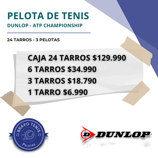 6 Tarros De Pelotas De Tenis Dunlop - Atp Championship X3