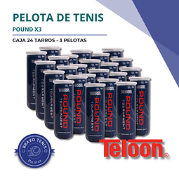 Caja 24 Tarros De Pelotas De Tenis Teloon - Pound X3