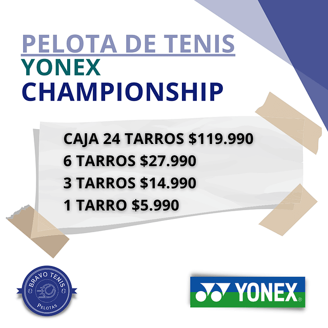 Caja 24 Tarros De Pelotas De Tenis Yonex - Championship X3