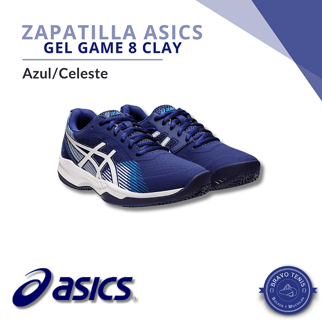 Zapatillas Asics - Gel game 8 Clay Azul/Celeste