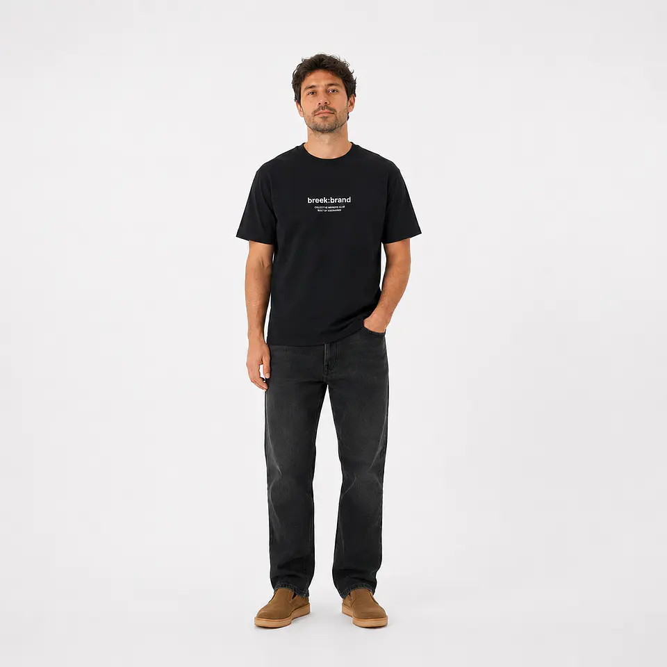 Polera Regular Fit “breek:brand” — Essential Black 2