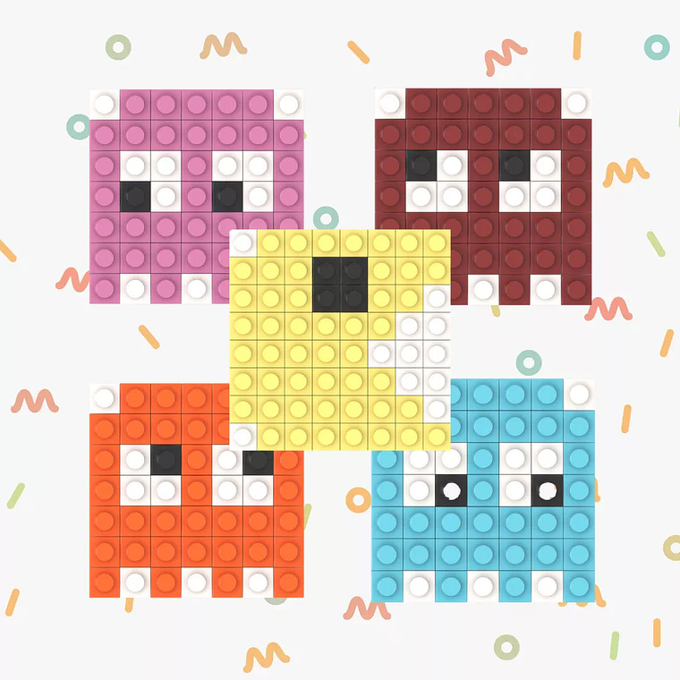 Colección Mini Mosaicos Pac-man - 49 piezas - sticker o imanes 2