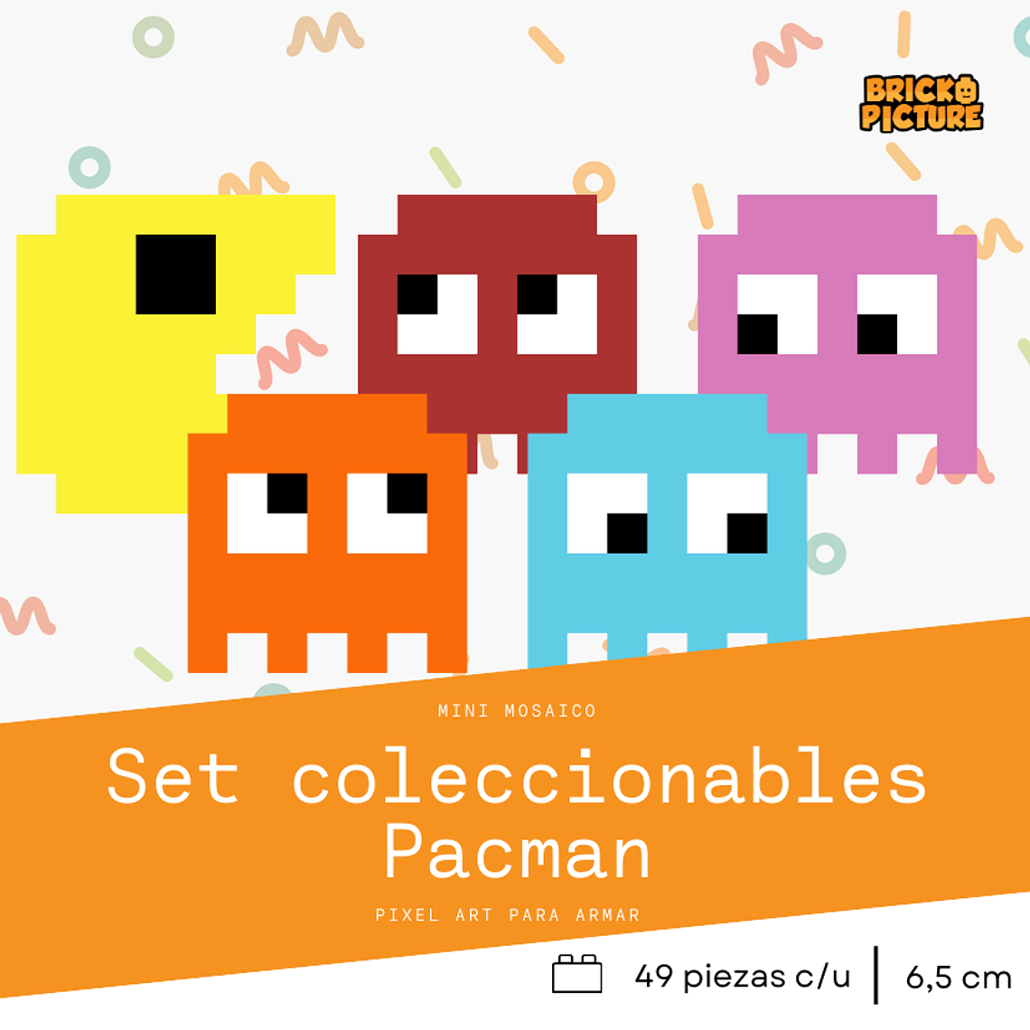 Colección Mini Mosaicos Pac-man - 49 piezas - sticker o imanes 6