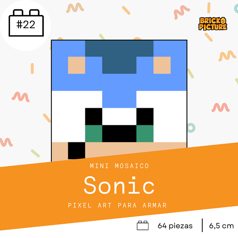 Colección Mini Mosaicos Sonic - 64 piezas - sticker o imanes 9