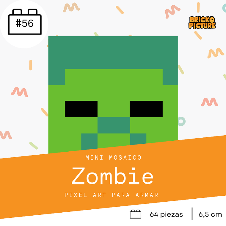 Colección Mini Mosaicos Minecraft Enemigos - 64 piezas - sticker o imanes 7