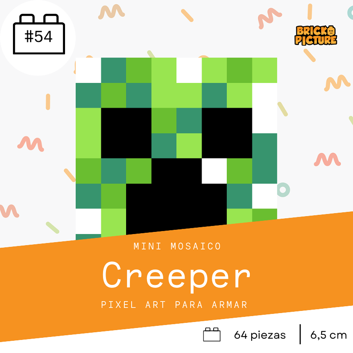 Colección Mini Mosaicos Minecraft Enemigos - 64 piezas - sticker o imanes 8