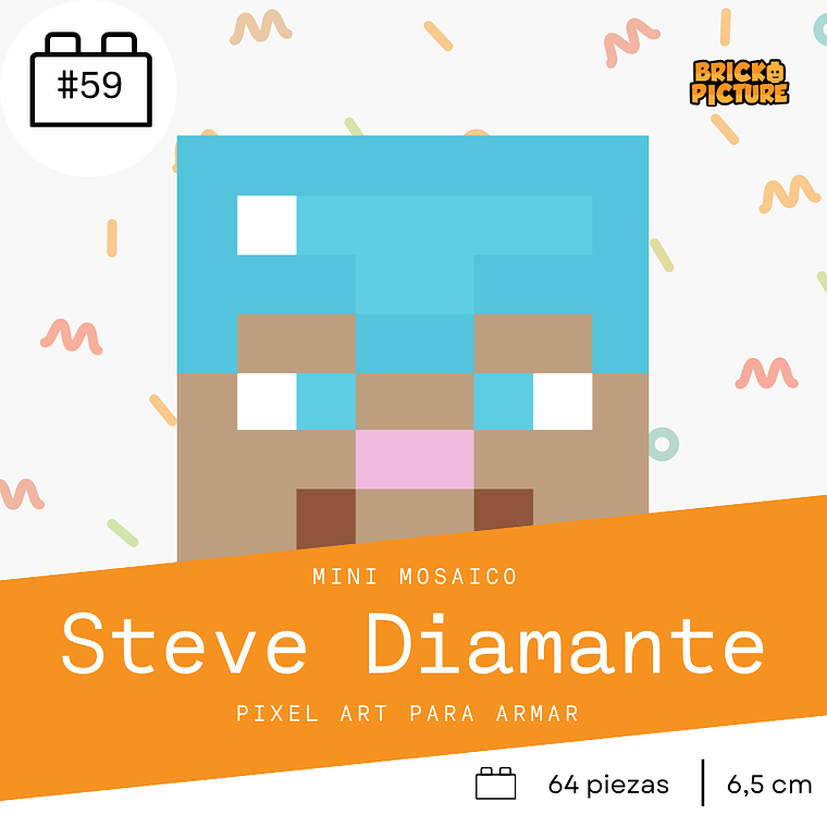 Colección Mini Mosaicos Minecraft - 64 piezas - sticker o imanes 5