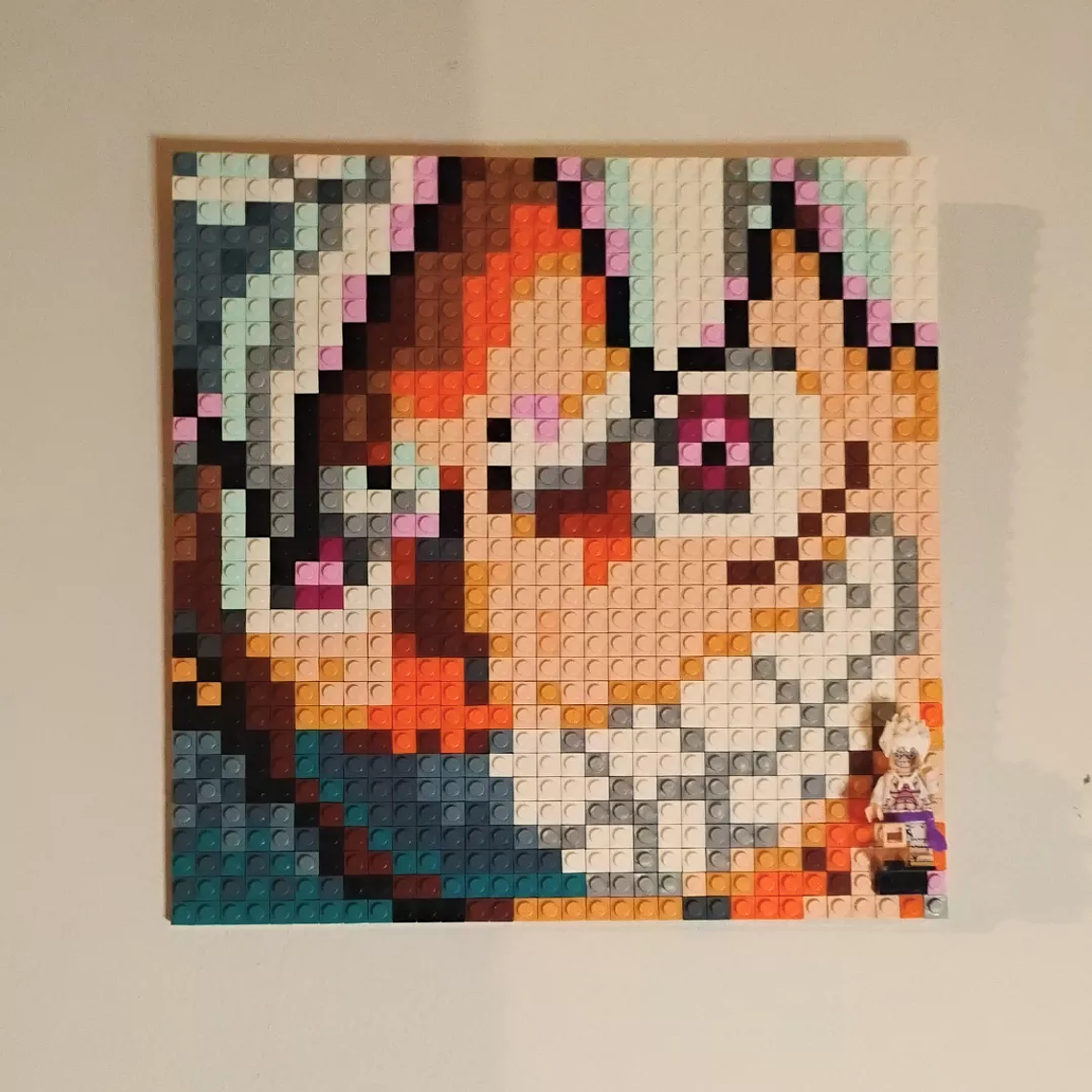 Cuadro pixel art Luffy Gear 5 - One Piece - 1024 piezas ARMADO 1