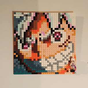 Cuadro pixel art Luffy Gear 5 - One Piece - 1024 piezas ARMADO