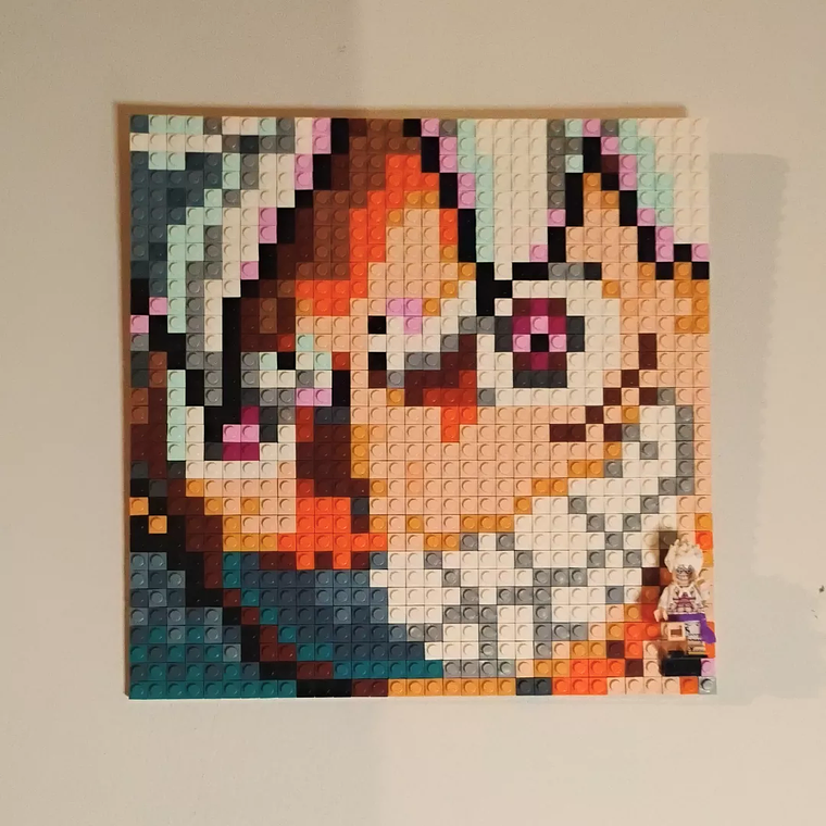 Cuadro pixel art Luffy Gear 5 - One Piece - 1024 piezas ARMADO 1