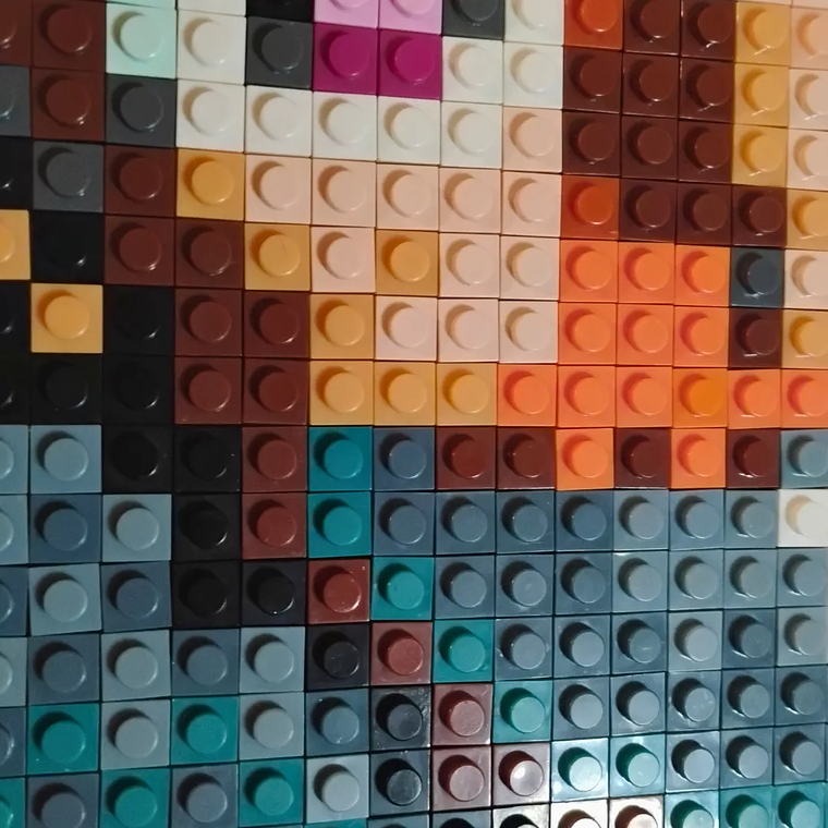 Cuadro pixel art Luffy Gear 5 - One Piece - 1024 piezas ARMADO 5