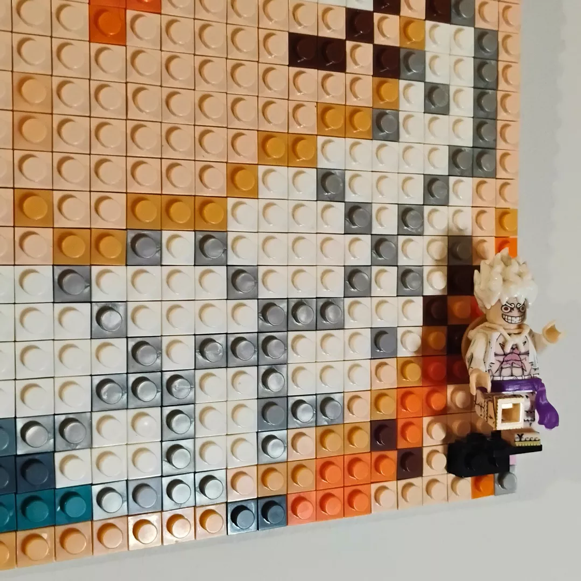 Cuadro pixel art Luffy Gear 5 - One Piece - 1024 piezas ARMADO 7