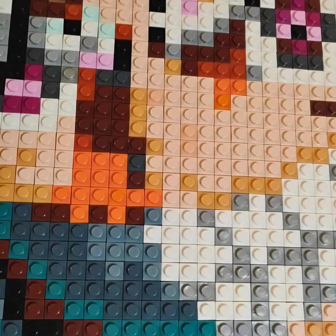 Cuadro pixel art Luffy Gear 5 - One Piece - 1024 piezas ARMADO 9