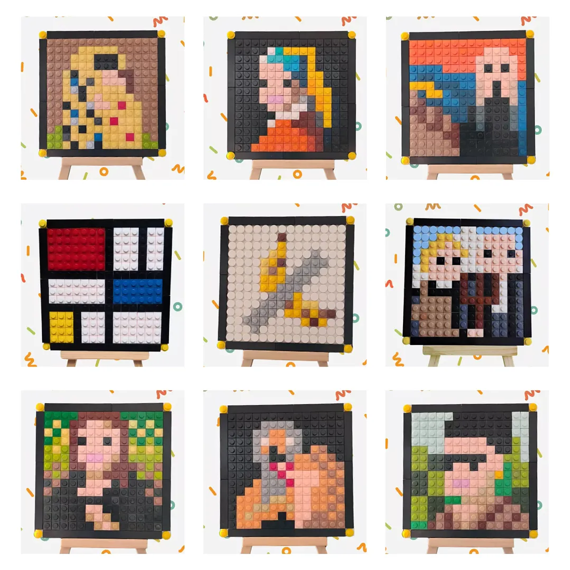 Cuadro Obras de arte - diseños pixel art Para Armar - 13cm | 200 piezas 1