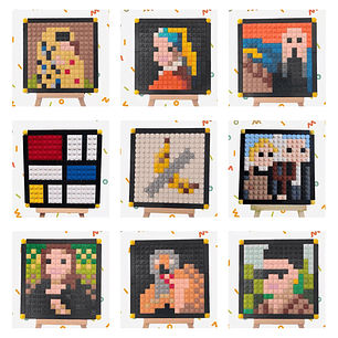 Cuadro Obras de arte - diseños pixel art Para Armar - 13cm | 200 piezas