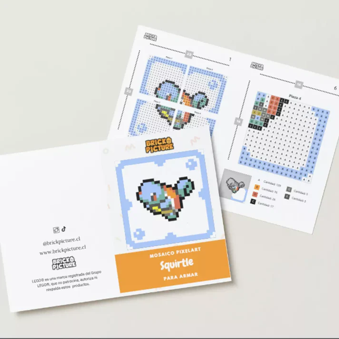 Mosaico pixel art para Armar – Pokémon Retro Iniciales - 25cm | 1024 piezas 6