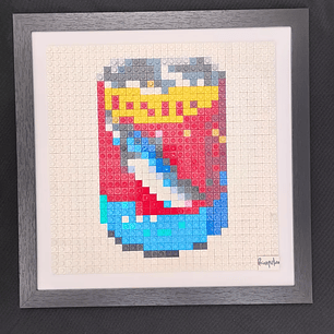 Cuadro Pixel Art Tarro de Jurel - Mosaico de Bloques 32x32 | BrickPicture