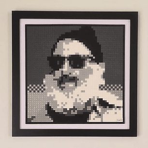 Retrato Pixel Art El Macha - 2500 piezas 50x50 cm ARMADO