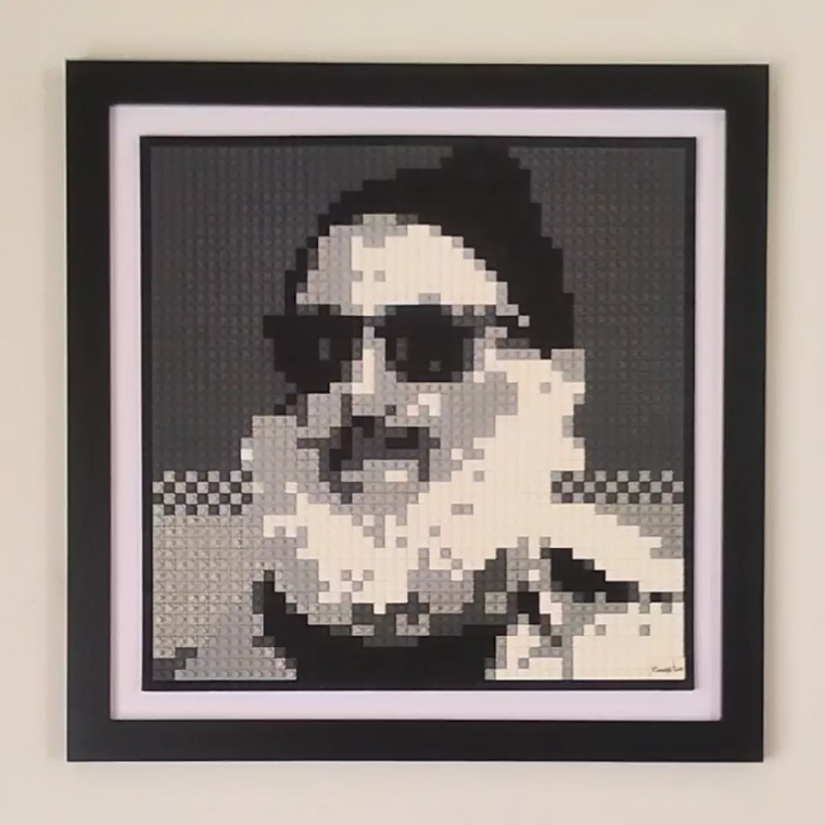 Retrato Pixel Art El Macha - 2500 piezas 50x50 cm ARMADO 1