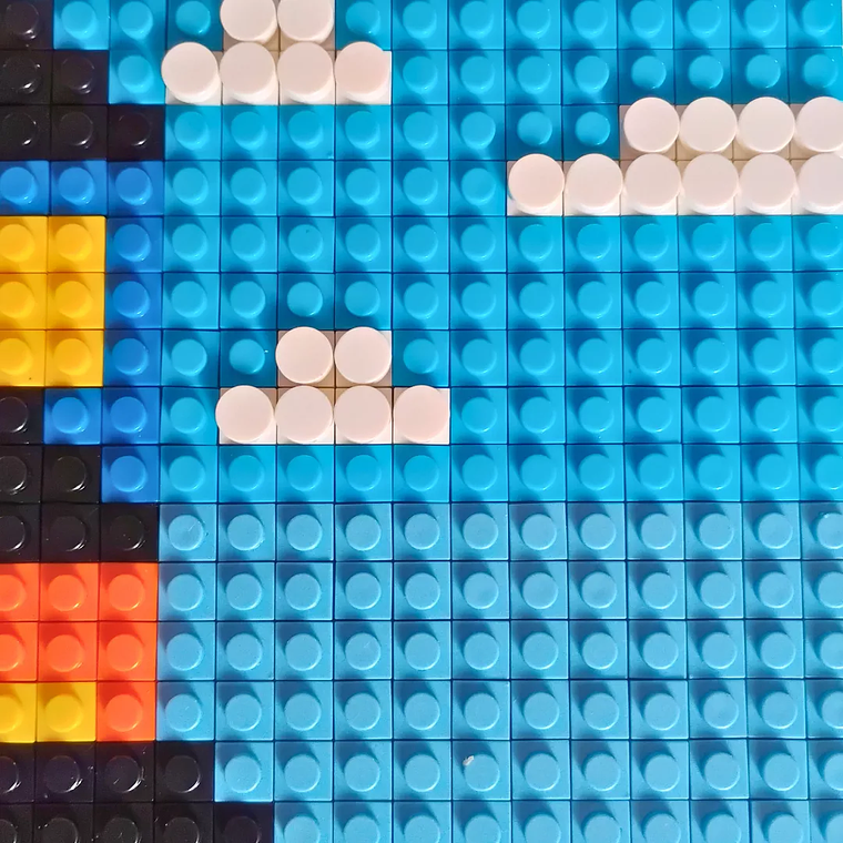 Cuadro Pixel Art Valparaíso pixelado – Mosaico Decorativo con 1024 Bloques (33x33 cm) 2