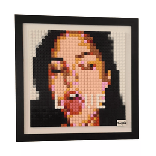 Cuadro Pixel Art Love – Sasha Grey | Mosaico Decorativo en Bloques 33x33 cm