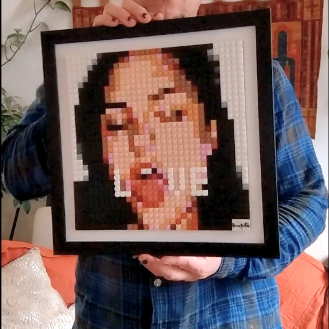 Cuadro Pixel Art Love – Sasha Grey | Mosaico Decorativo en Bloques 33x33 cm 2