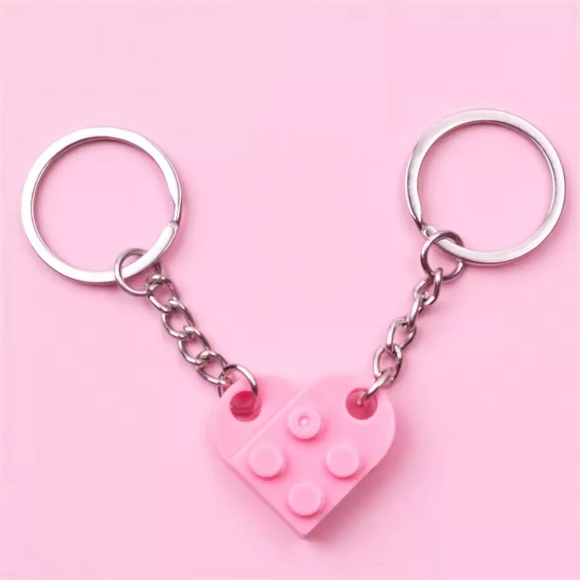 Llaveros Corazón de Bloques de Construcción para Parejas – Set de 2 Separables 4
