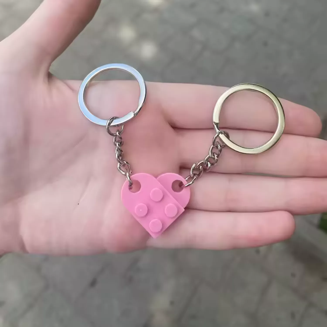 Llaveros Corazón de Bloques de Construcción para Parejas – Set de 2 Separables 5