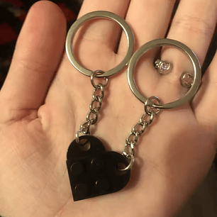 Llaveros Corazón de Bloques de Construcción para Parejas – Set de 2 Separables
