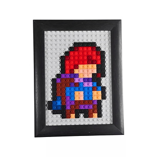 Mini Cuadro Pixel Art: Madeline (Celeste) ARMADO