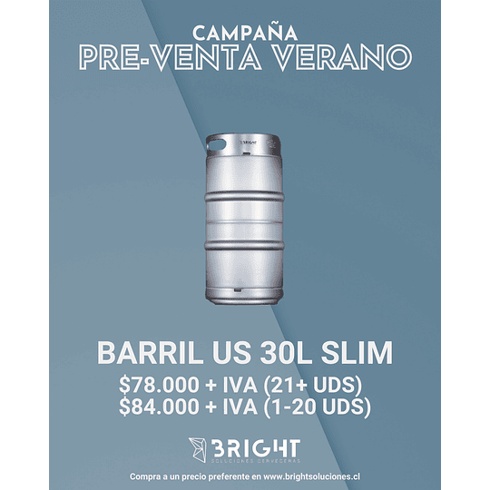 PREVENTA:<br/> Barril US 30L Slim Apilable - Image 1