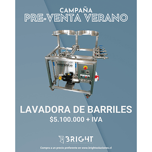 PREVENTA:<br/> Lavadora de barril WM30 2 cabezales monofásica