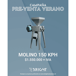 PREVENTA:<br/> Molino monofásico de 2 rodillos 150 kg/hra