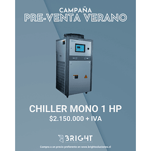 PREVENTA:<br/> Chiller 1HP monofásico (para 2.500L fermentación)
