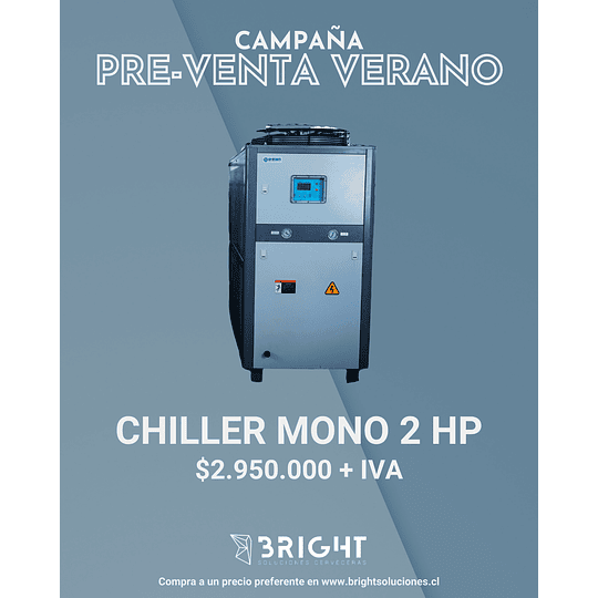 PREVENTA:<br/> Chiller 2HP monofásico (para 3.500L fermentación) - Image 1