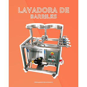 Lavadora manual de barril WM30 2 cabezales monofásica