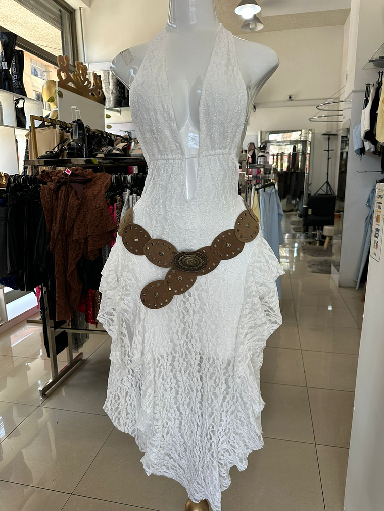 vestido largo encaje vuelos 7