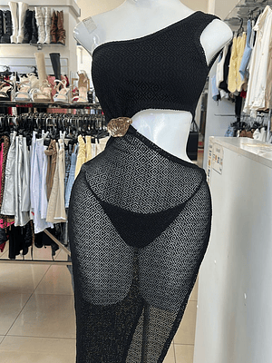 vestido negro transparecencia