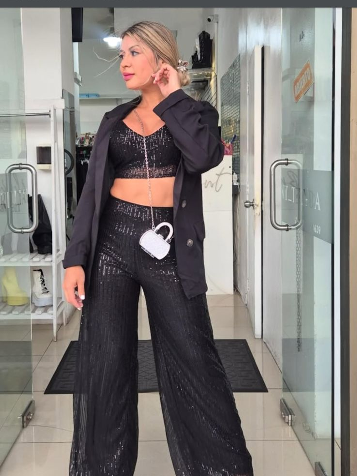 Pantalón brillo Palazzo 1