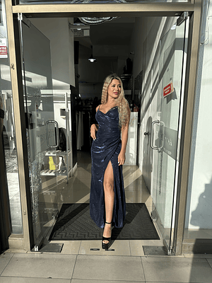 Vestido gala azul marino 