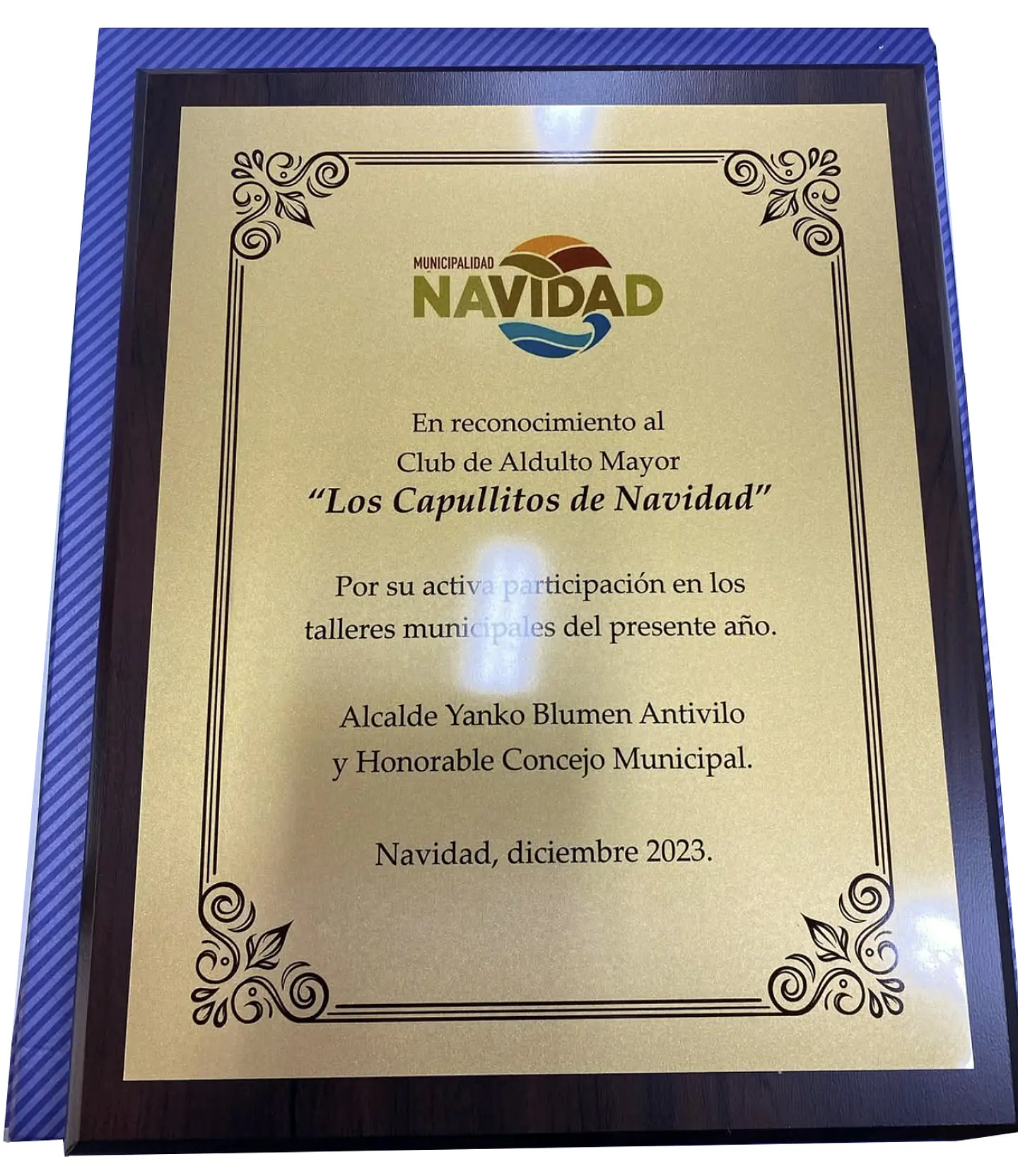 Galvano Madera MDF con placa sublimada 2
