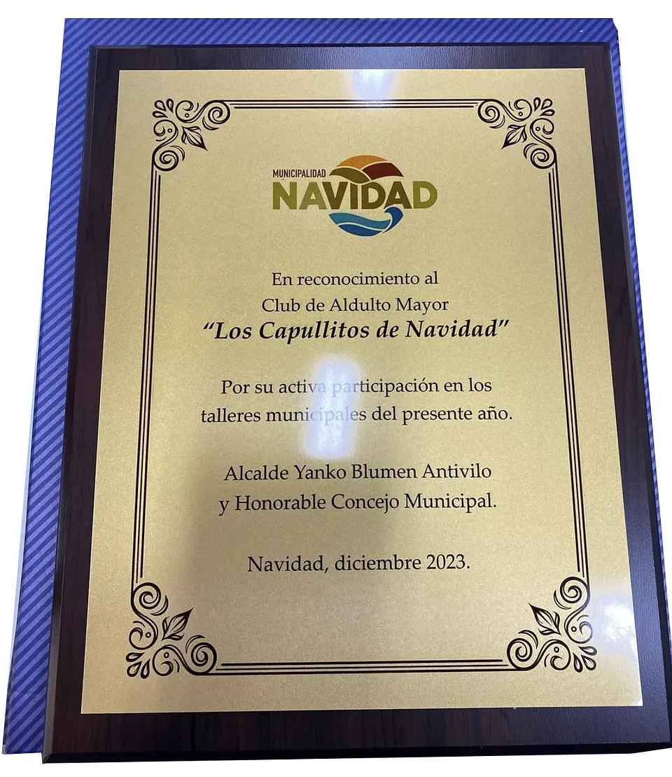 Galvano Madera MDF con placa sublimada 2