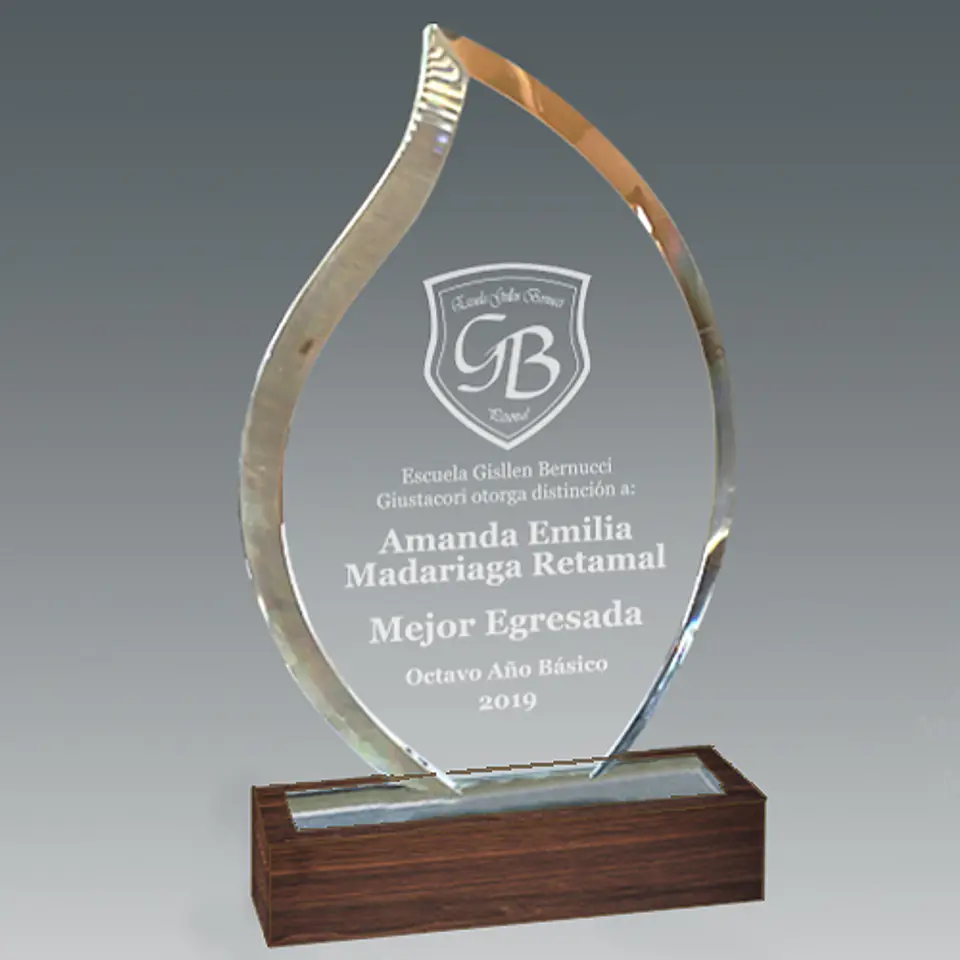 Cristal gota base de madera CRMA 2
