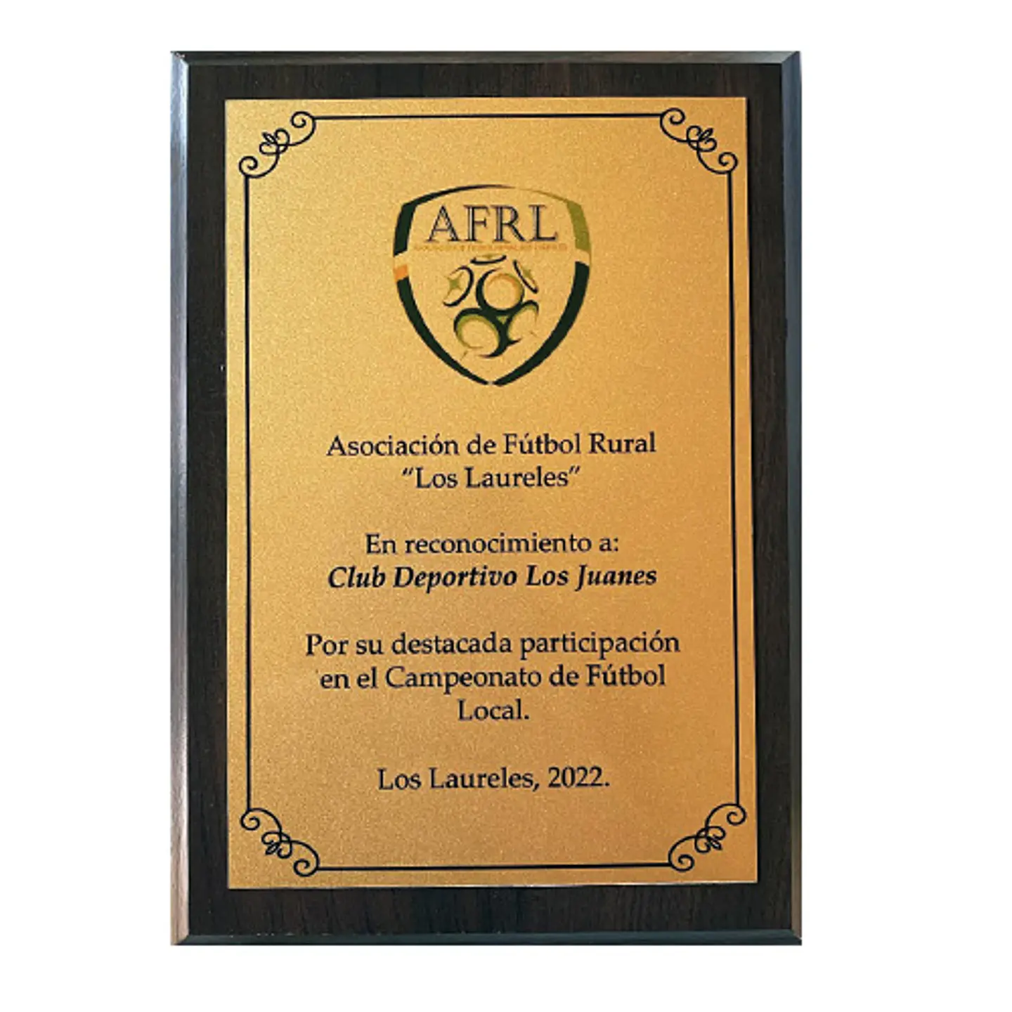 Galvano Madera MDF con placa sublimada 1